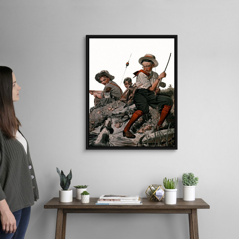Art mural sur toile Norman Rockwell, Cadre flottant noir, H 32 po x l 26 po x P 1,75 po