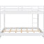 Grand lit superposé blanc avec pin et construction, solution d'espace pour les pièces restreintes, garde-corps en bois massif, stabilité durable, petits espaces partagés compacts