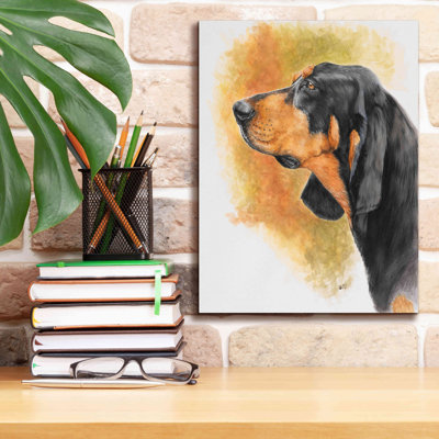 «Black and Tan CoonHound» par Barbara Keith - reproduction d'art sur toile tendue