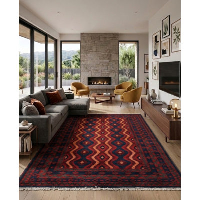 Tapis d'intérieur rectangulaire oriental noué à la main, multicolore, en soie et laine