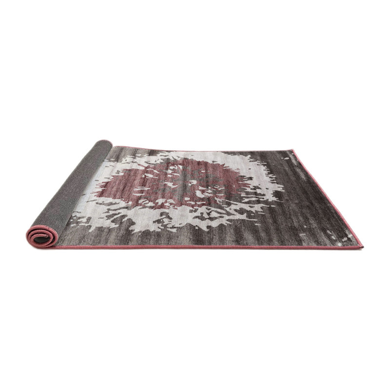Tapis contemporain gris / blanc, Rond 3 pi