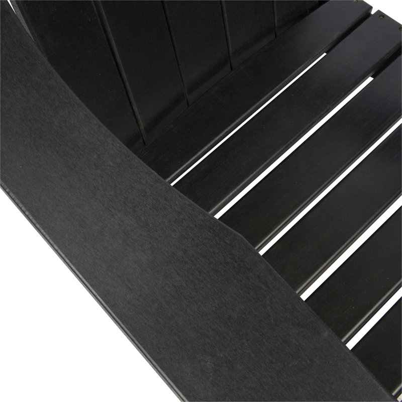 Chaise Adirondack pliante en PEHD résistante aux intempéries Marina, Noir, noir, noir, noir