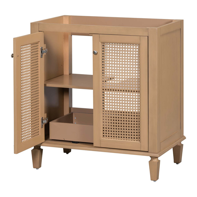 30 Inch Bathroom Vanity Without Sink, Freestanding Bathroom Vanity With Hidden Drawer, Storage Cabient For Bathroom, Solid Wood Frame Bathroon Cabinet