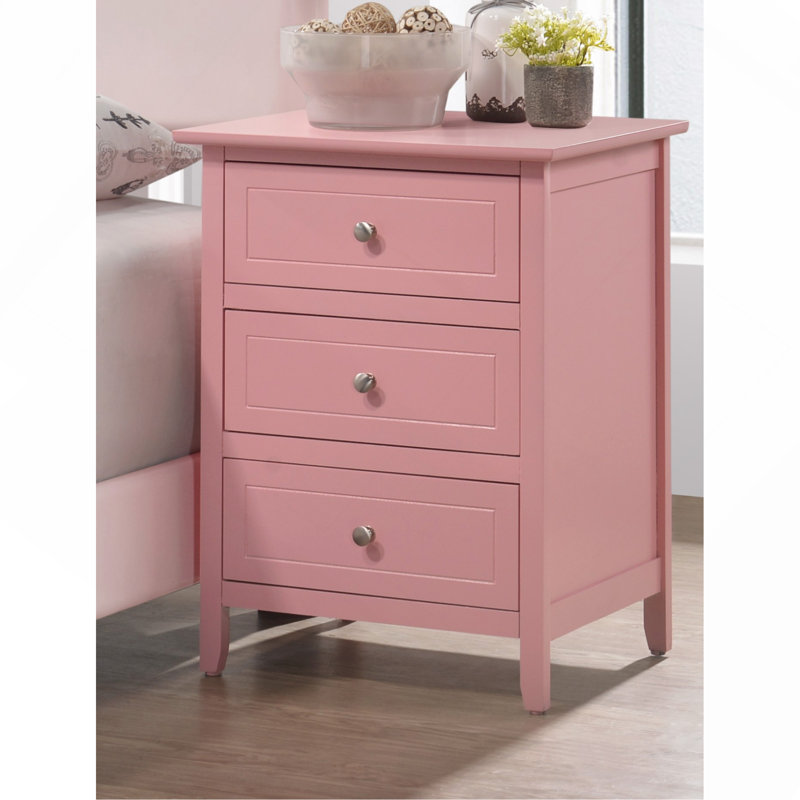 Charmante table de chevet rose contemporaine, Rose