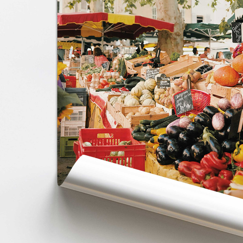 «Market Treasures», dans un cadre doré poli, Papier, H 14 po x l 11 po x P 0,1 po