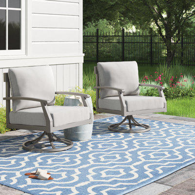 Adalinne Swivel Powder Coated Aluminum Outdoor Lounge Chair , Sunbrella® Cushions Included