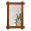 Miroir mural incassable avec cadre en bois d'acacia et design de rivet rétro-1398858005