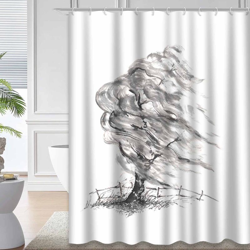 Rideau de douche Willow Tree Wind, L 72 po x l 78 po