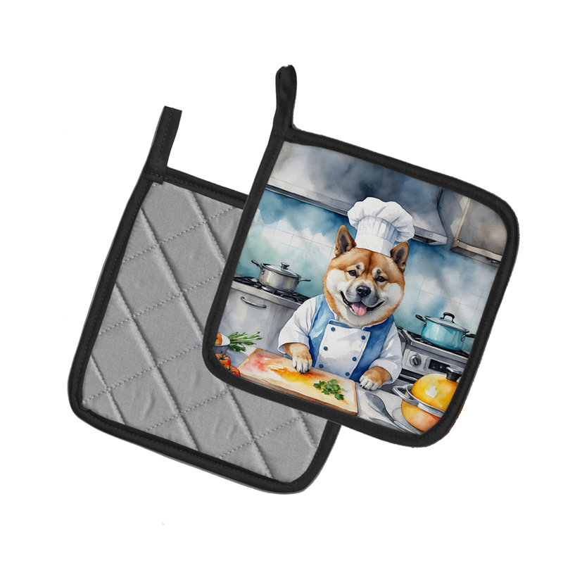 Caroline's Treasures The Dog Chef Polyester Potholder Set