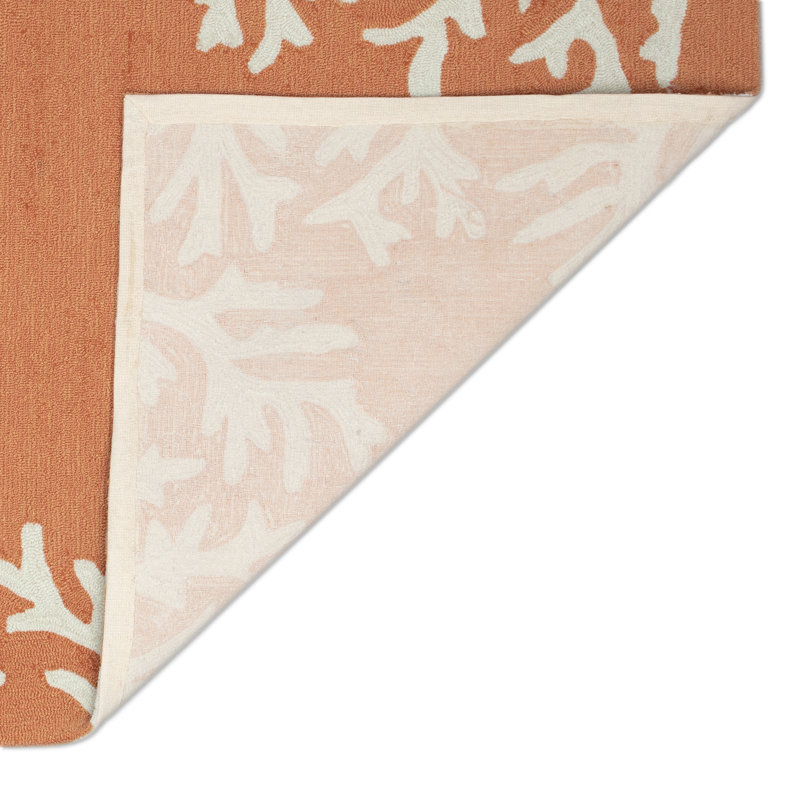Tapis intérieur / extérieur orange touffeté à la main Vogt, Rectangle 1 pi 7 po x 2 pi 5 po
