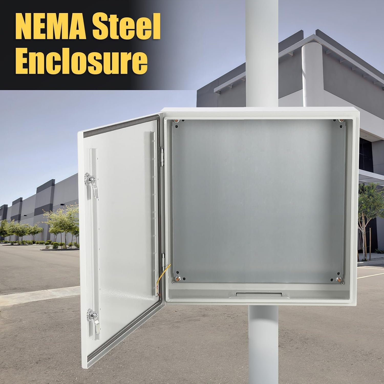 VEVOR Electrical Enclosure 20 In. X 16 In. X 10 In. NEMA 4X Cabon Steel Outdoor Electrical Junction Box With Mounting Plate DQXJSTCFS50X40X25V0 - The Home Depot