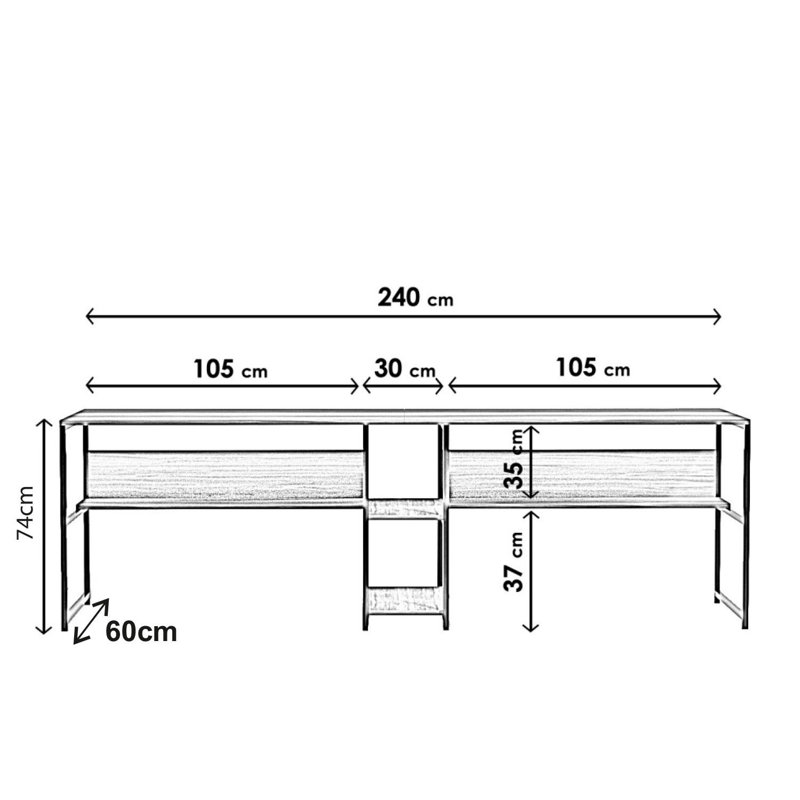 Nis Metal Base Writing Desk