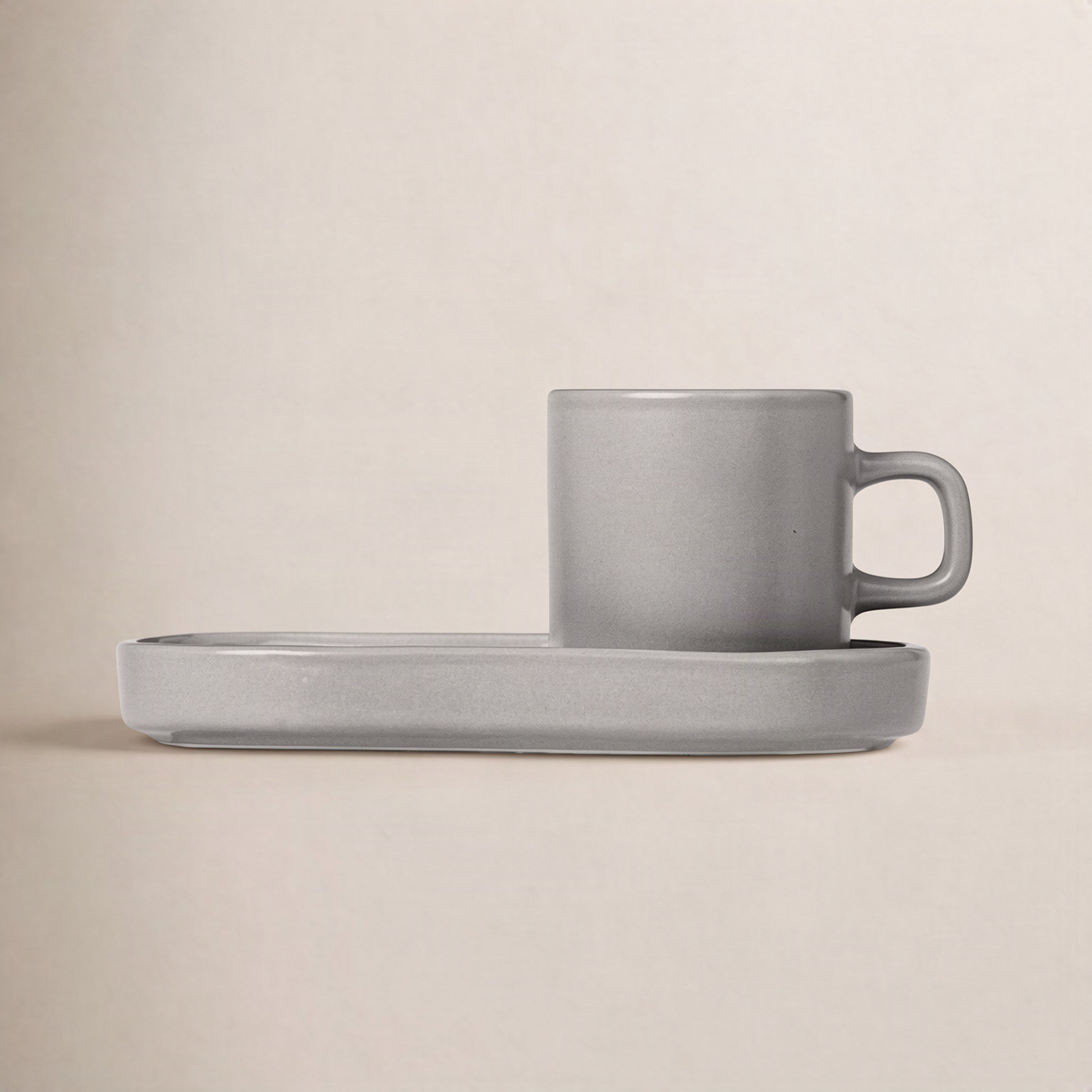 Pilar Stoneware Espresso Cup, Gray