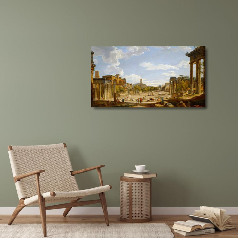 «View of the Roman Forum» par Giovanni Paolo Panini - Art mural sur toile tendue avec châssis, H 24 po x l 17 po