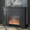 Foyer électrique en bois massif gris Drak