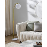 Dilsey 66'' Polished Traditional Floor Lamp with Outlet