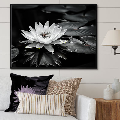 Lotus Bloom Between The Lilly Pads - Lotus Framed Prints