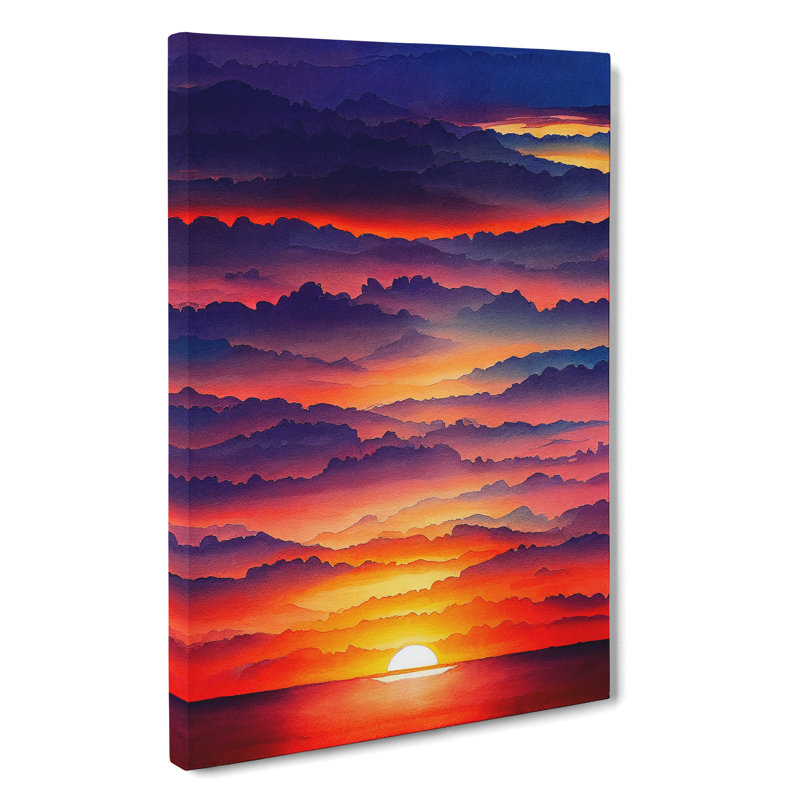 An Awesome Ocean Sunset - Wrapped Canvas, 50cm H x 35cm W x 3cm D