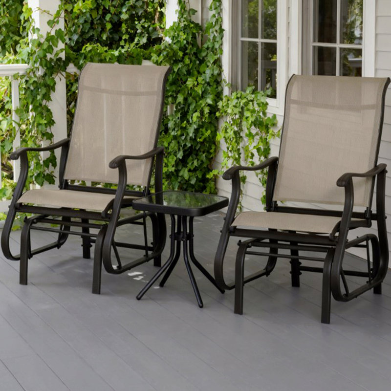 Ensemble de chaises, ensemble de chaises coulissantes pour l'extérieur, compact et durable pour le patio, Gris