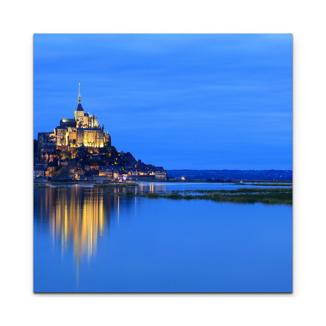 Leinwandbild Mont Saint-Michel am Abend