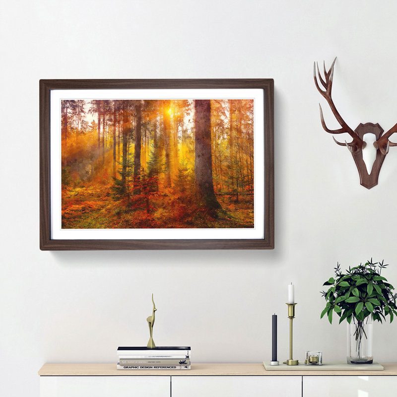 Mystery Forest - Picture Frame Graphic Art Print, 24cm H x 33cm W x 2cm D, Walnut Framed