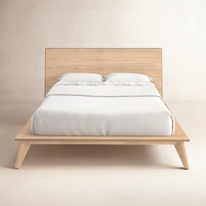 Florian Standard Platform Bed, White Wash, Full / Double