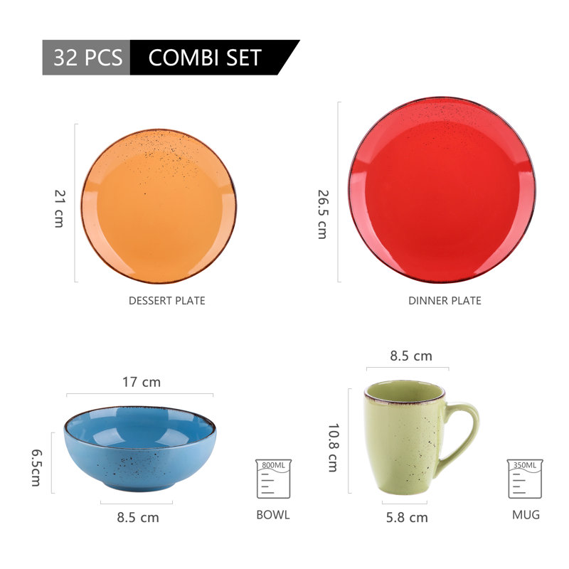 Navia 32 Piece Dinnerware Set - Service for 8, Tropical