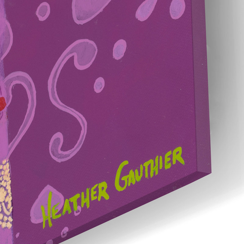  «Dapper Dog On Mauve» par Heather Gauthier, art mural en verre acrylique, 16 po x 24 po, H 24 po x l 16 po