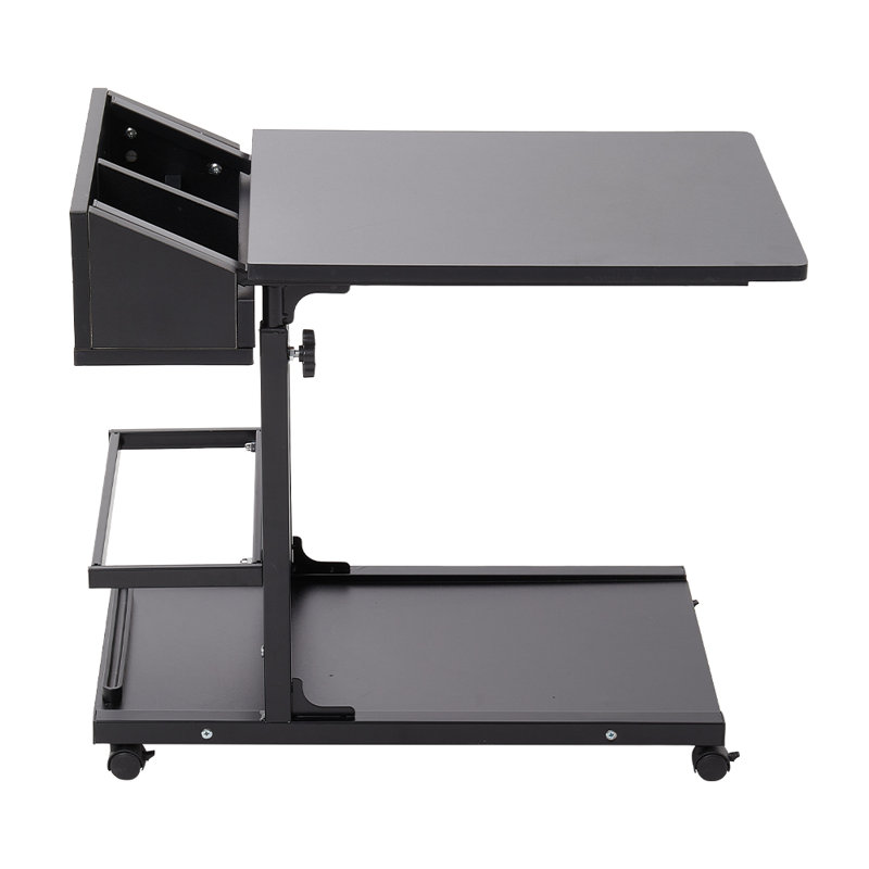 Metal Base Computer Desk, Black/Black