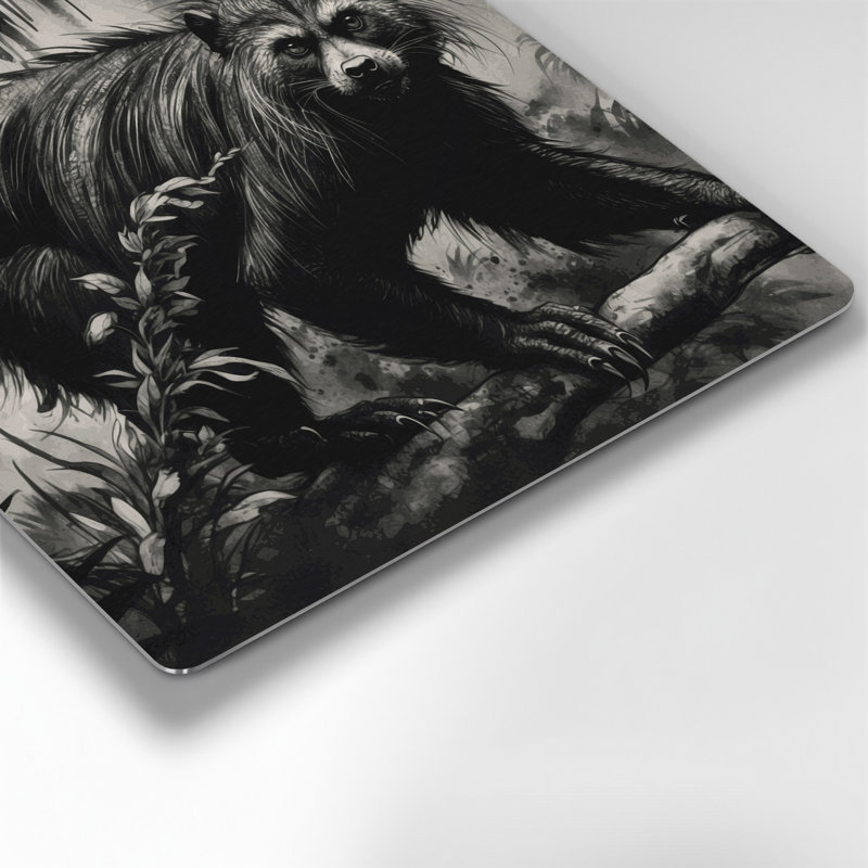 Faune, art mural gris Binturong, H 16 po x l 16 po
