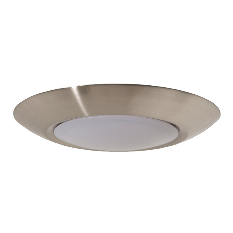 Plafonnier encastré 1 lumière DEL, Nickel, H 1,26 po x l 7,4 po x P 7,4 po
