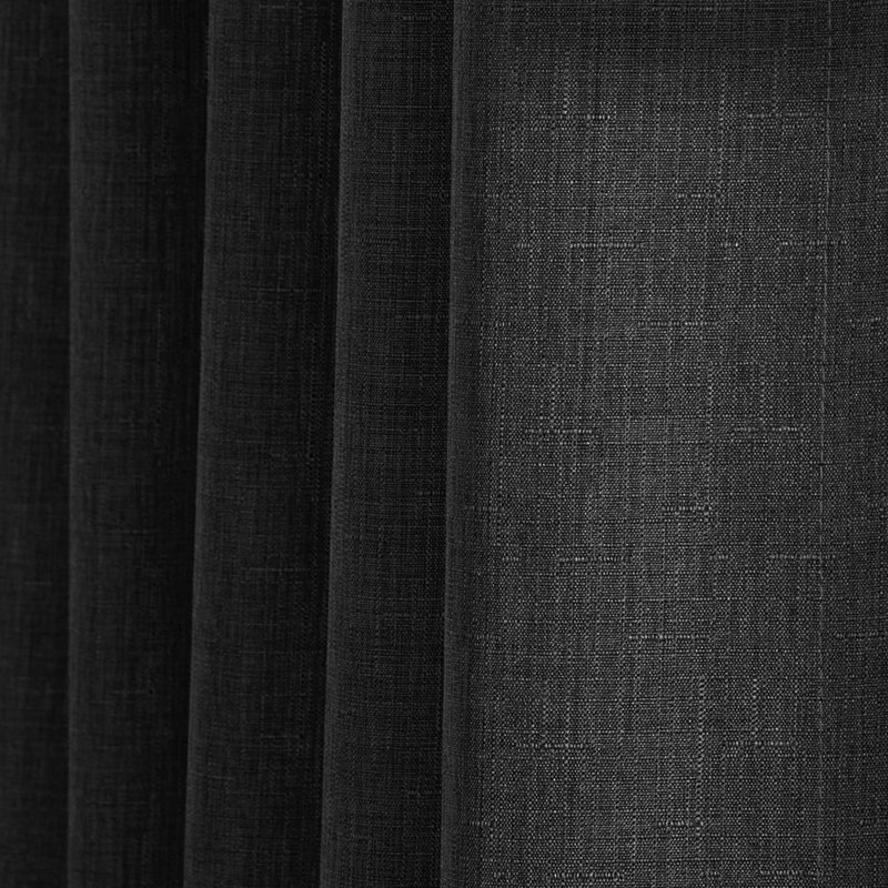 Elmstead 100% Polyester Room Darkening Solid Color Curtain Panel with Rod Pocket Top , Black, 42" W x 95" L