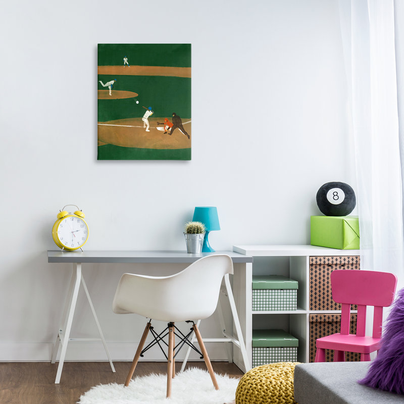 «Baseball Joueurs View» par Daphne Polselli, H 30 po x l 24 po