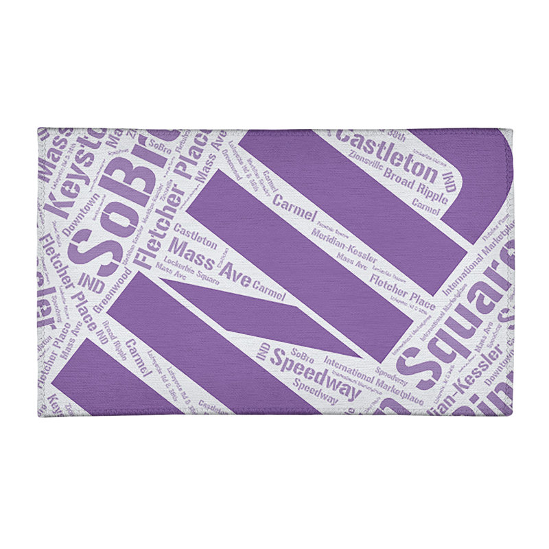 Tapis de zone mauve poils longs à tissage plat, Rectangle 3 pi x 5 pi