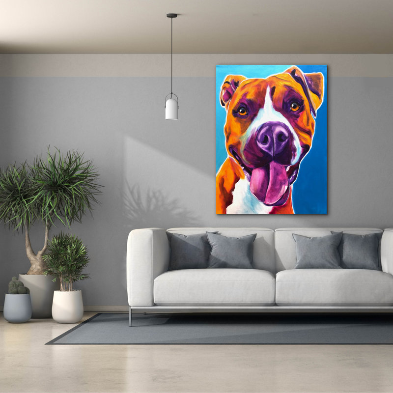 «Pit Bull - Yummy» par Dawg Painter, H 54 po x l 40 po x P 1,5 po