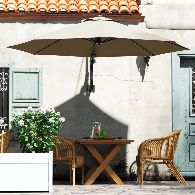 292cm Wall Mount Parasol, Khaki