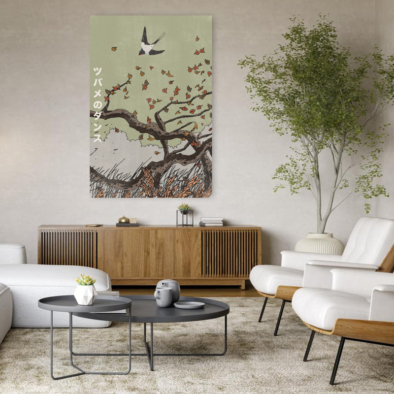 Art contemporain, art abstrait d'automne, H 48 po x l 32 po