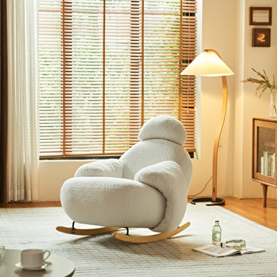 Cute Rocking Chair With Small Wing Armrests And Headrest For Home by Isabelle & Max