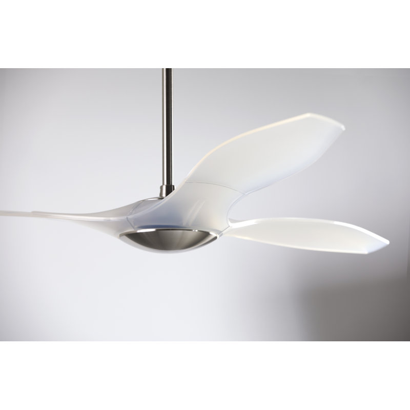 IC Brisa Downrod Ceiling Fan, Bright Nickel/Translucent, Handheld Remote Control