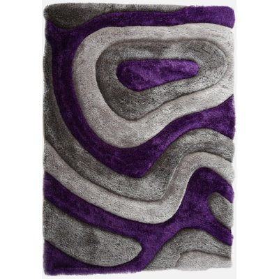 Thionville Shag Purple/Grey Shag Area Rug
