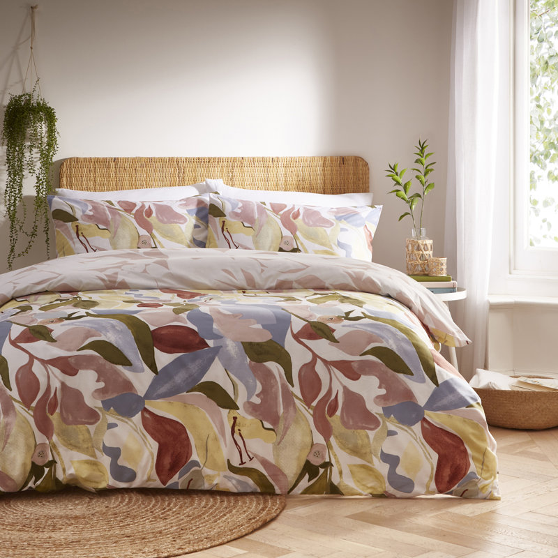 Cotton Blend Abstract Duvet Cover Set with Pillowcases Included, Super King Duvet Cover + 2 Standard Pillowcases