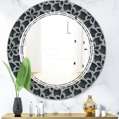 Miroir mural traditionnel 3d à trois fleurs
