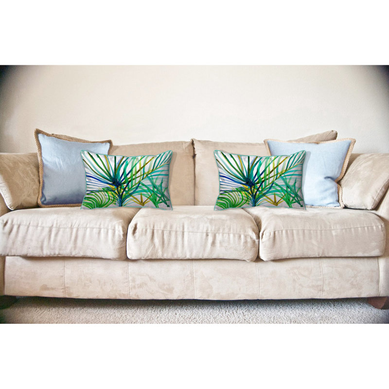  Housse et insert de coussin rectangulaire d'extérieur bleu sarcelle, 16" x 20"