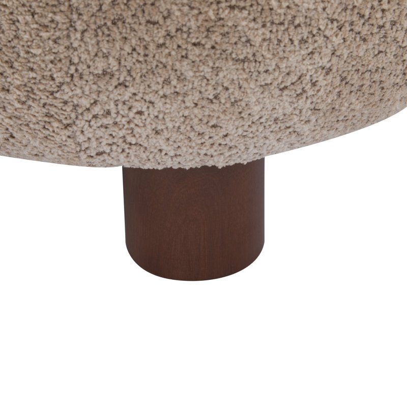 Chaise d'appoint rembourrée avec pieds en bois Zavier Boucle, Marron clair
