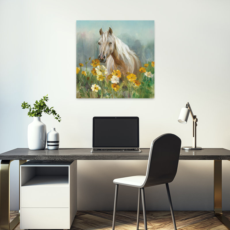 «Contemporary Farm and Field II» avec art animalier contemporain, H 18 po x l 18 po