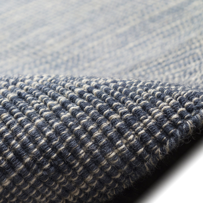 Denim Gradient Stripe Handmade Wool Runner Rug 2' x 7'6"