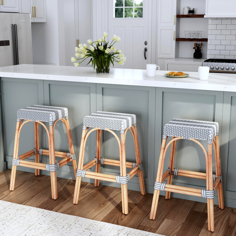 Lennart Counter/Bar Stool, Natural/ Natural Rattan Frame, Bar Stool (30" Seat Height)
