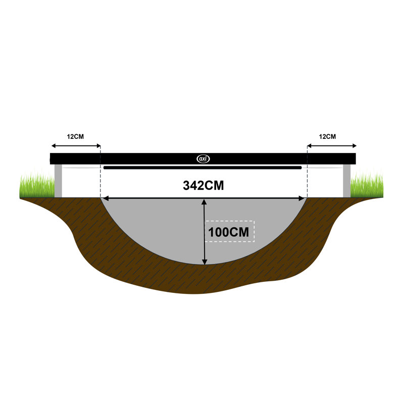 AXI ft Round Backyard Trampoline with Safety Enclosure, Green
