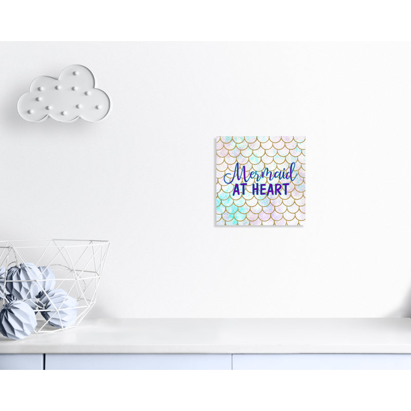 Sirène au coeur, H 16 po x l 16 po x P 1,5 po, Toile
