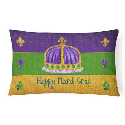 Mardi Gras Outdoor Reversible Throw Pillow